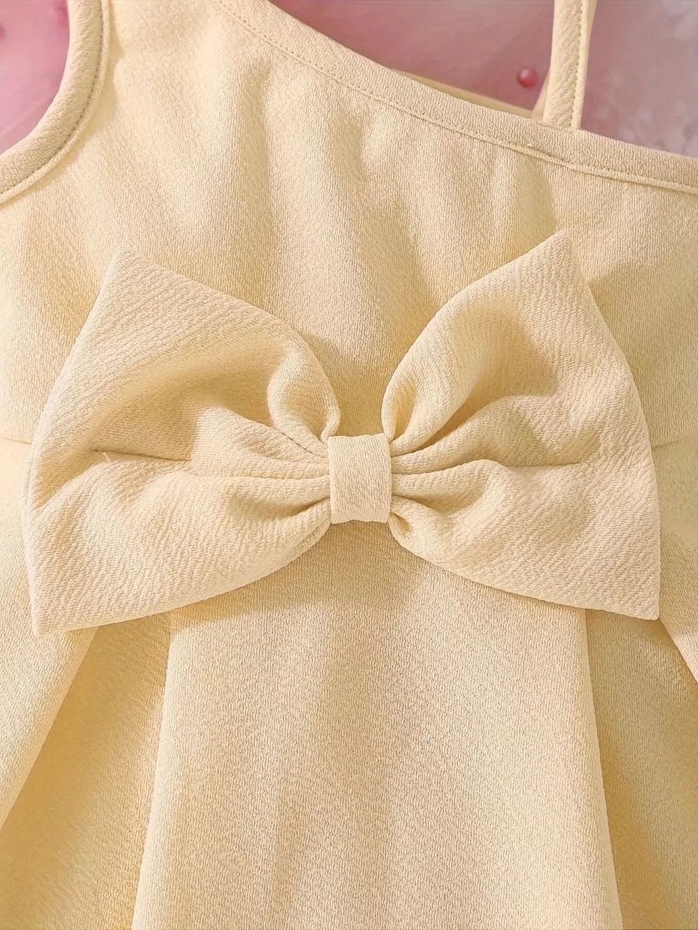 Children's Bow Asymmetrical Shoulder Dress, image 3