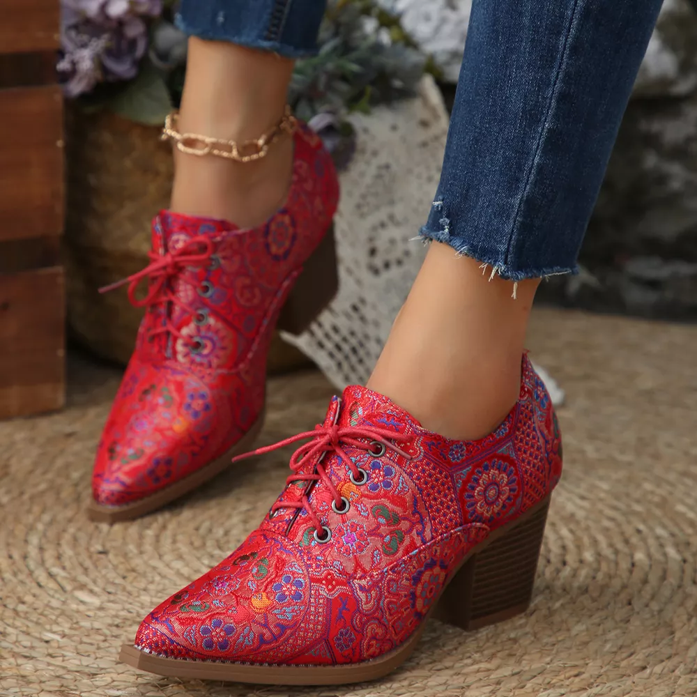 Point Toe Block Heels Ankle Boots, image 17
