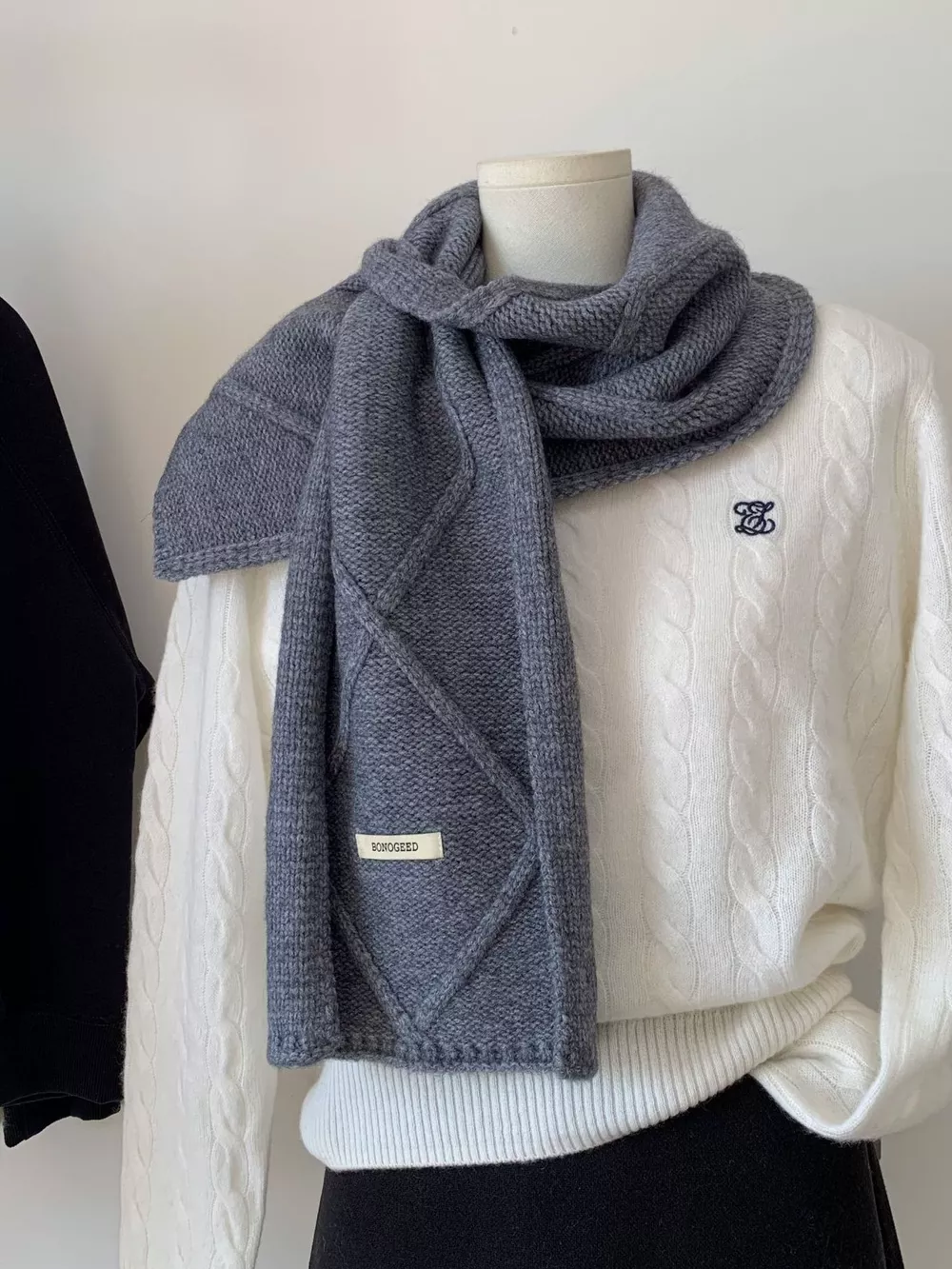 Solid Color Knitted Winter Scarf, image 5