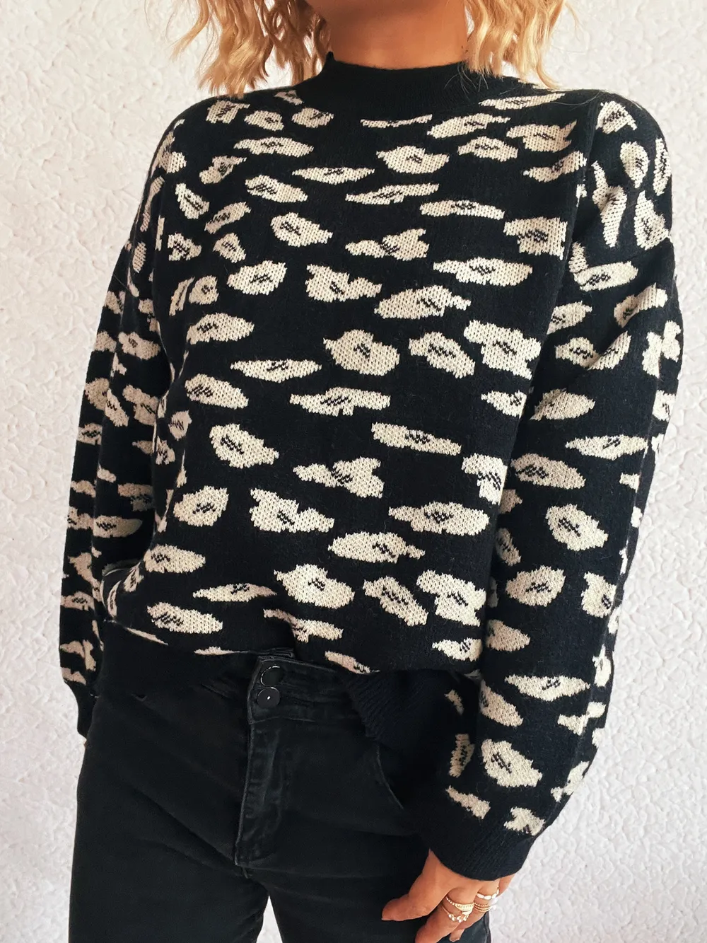 Mock Neck Long Sleeve Sweater, image 4