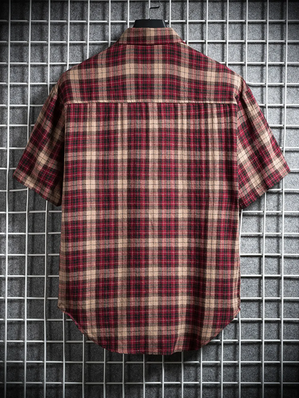 Men's Plus Size Casual Plaid Short Sleeve Shirt, image 3