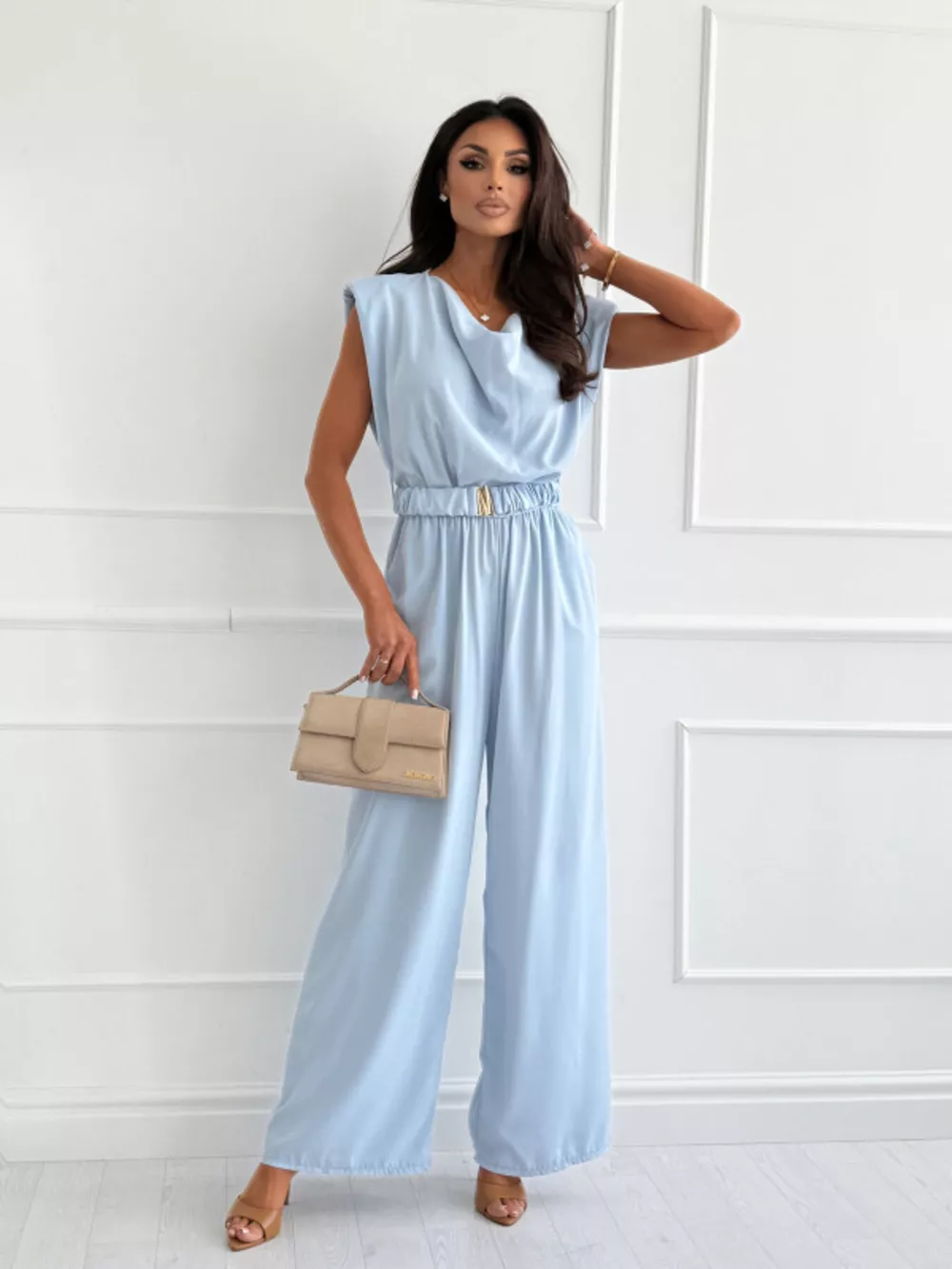 Cowl Neck Wide-Leg Jumpsuit, image 17