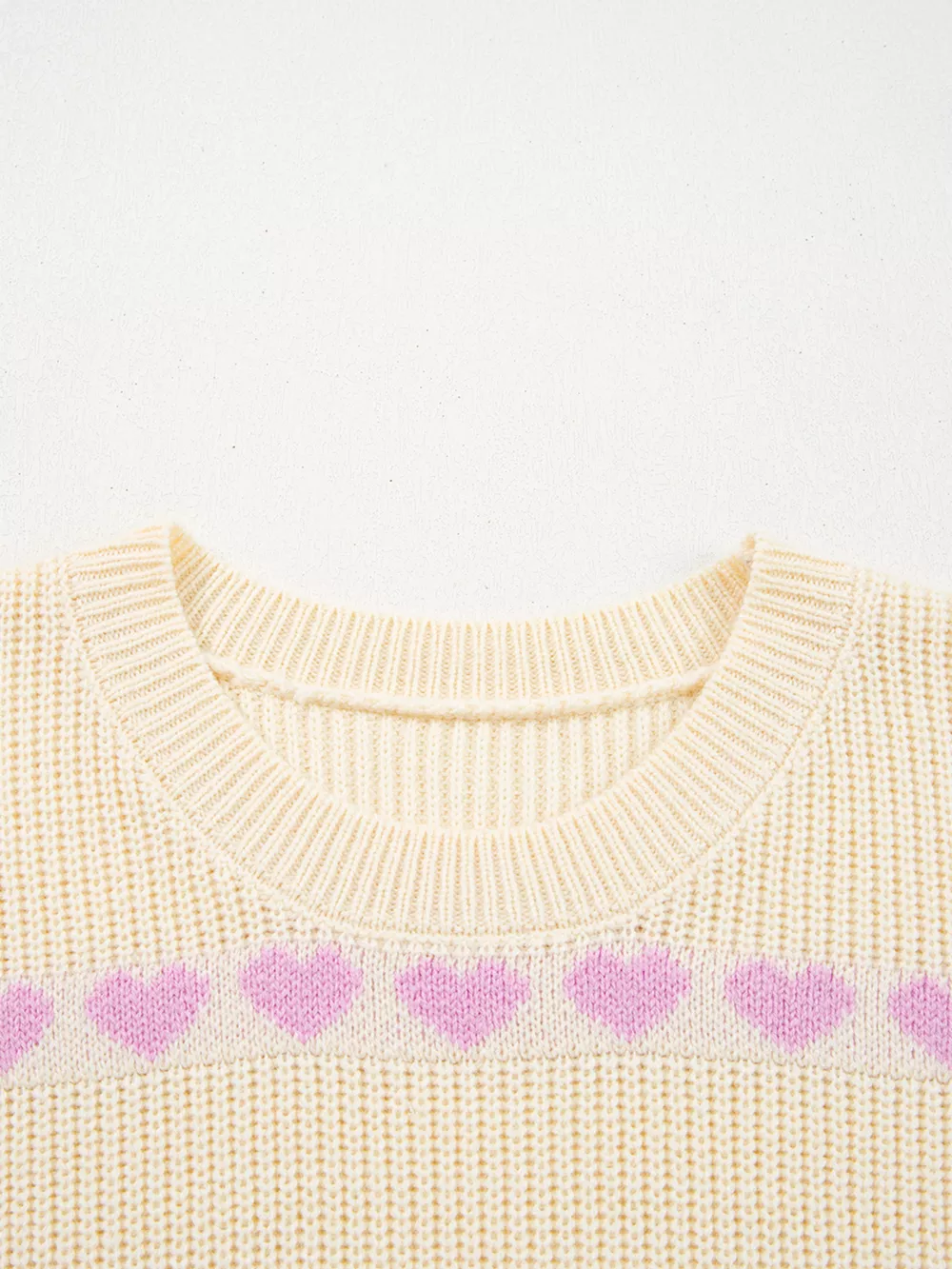 Heart Pattern Valentine Ribbed Knit Sweater, image 9