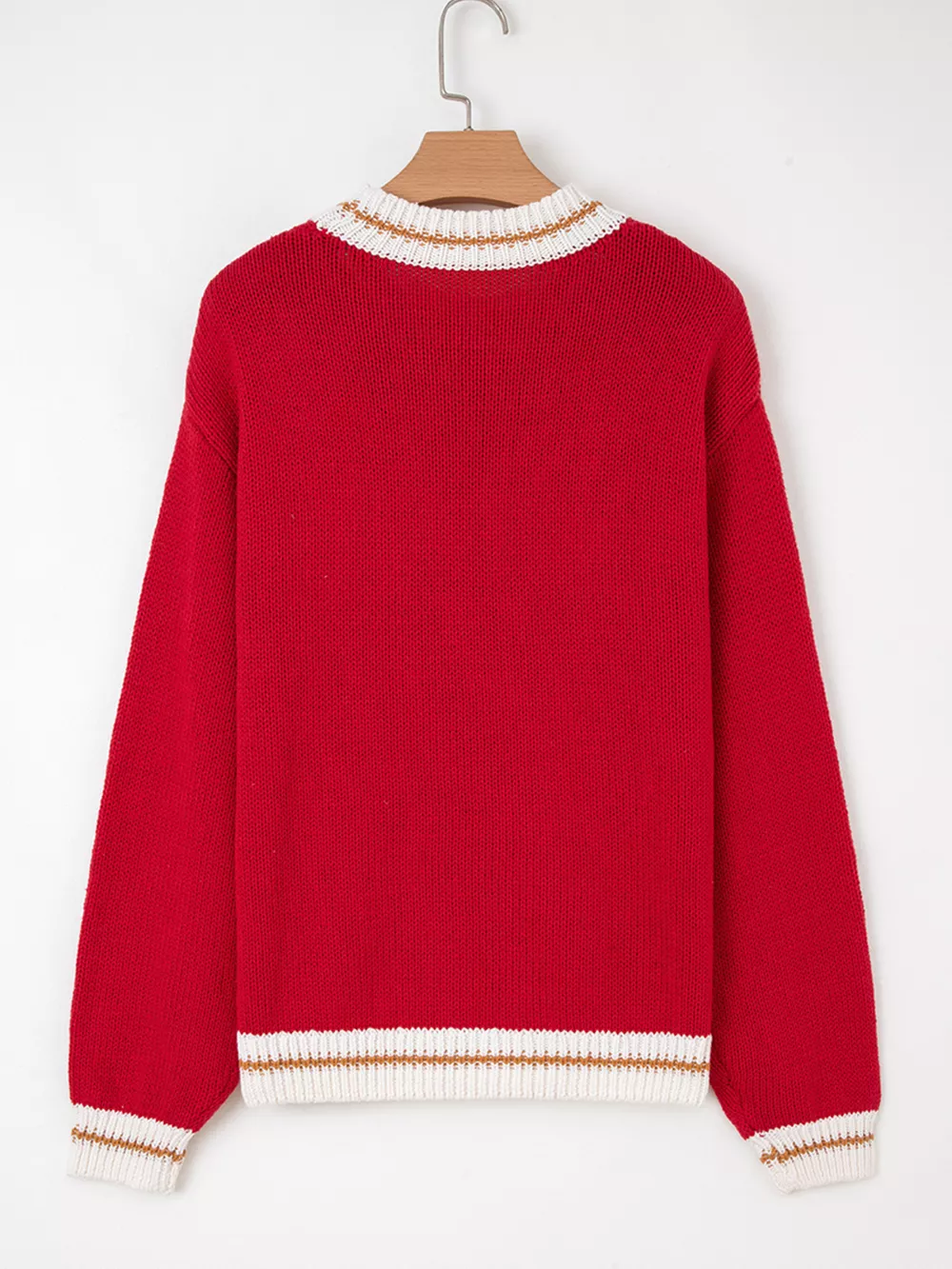 MERRY Contrast Edge Drop Shoulder Christmas Sweater, image 10