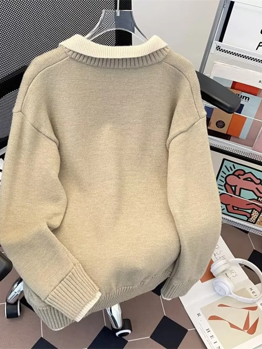 Men's Ribbed Hem Long Sleeve Sweater, image 4