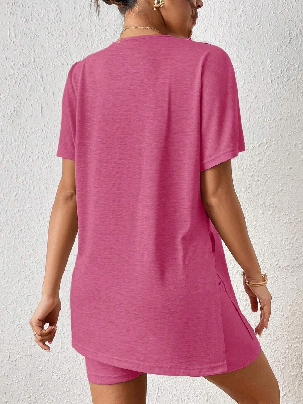 Casual Round Neck T-Shirt and Shorts Set, image 23