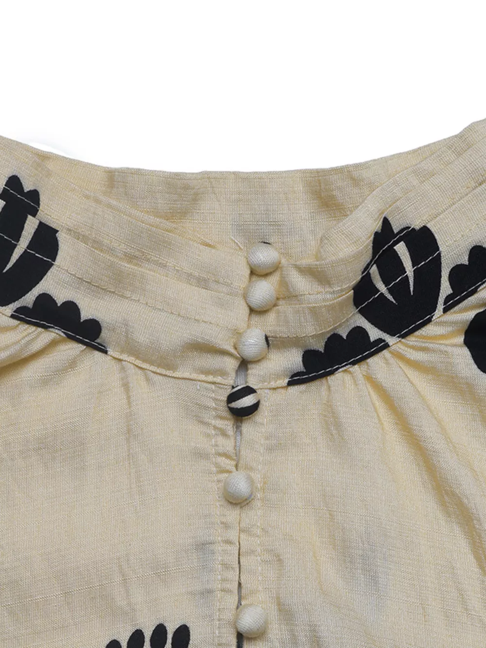 Printed Notched Lantern Sleeve Blouse, image 9