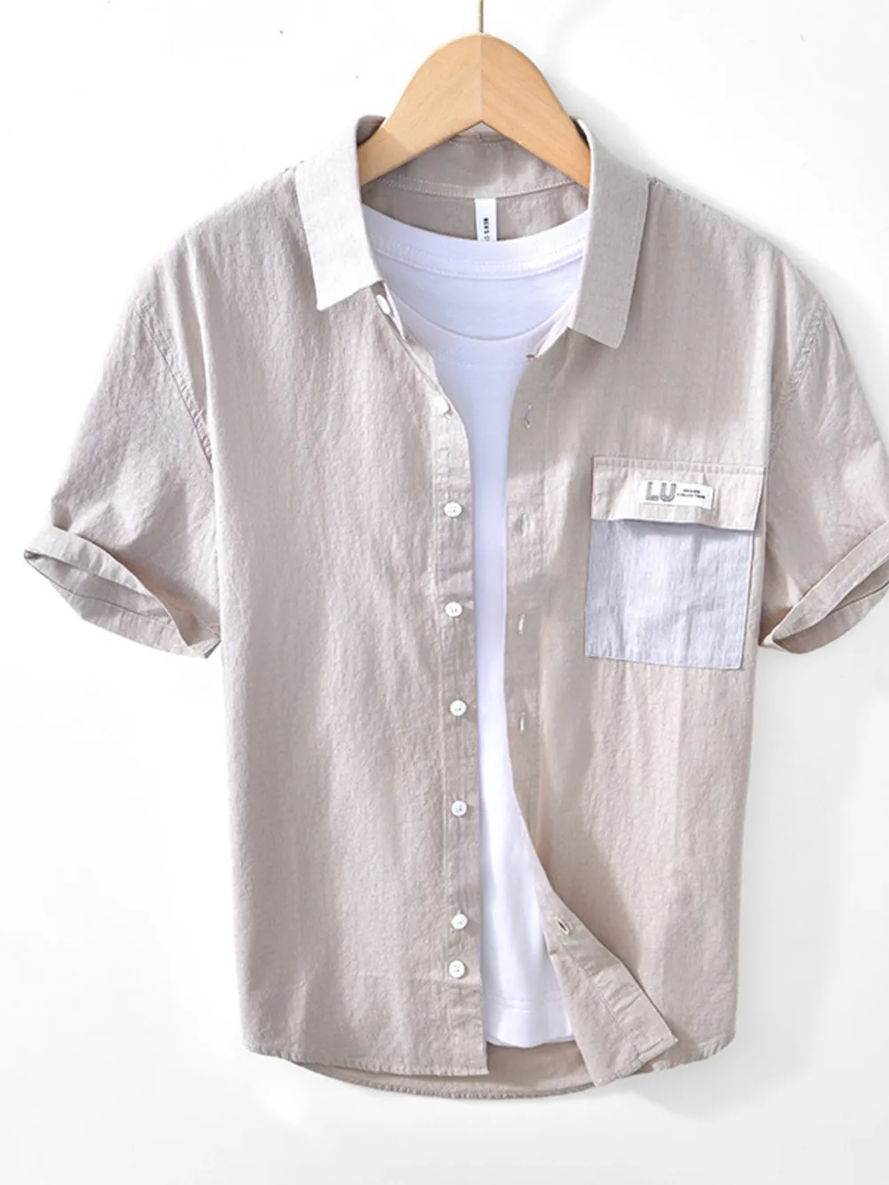 Men's Button Up Short Sleeve Shirt, image 7