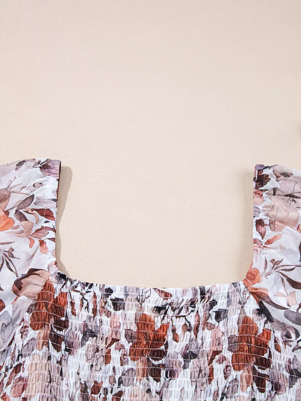 Floral Print Sweetheart Neck Long Sleeve High Waist Mini Dress, image 7