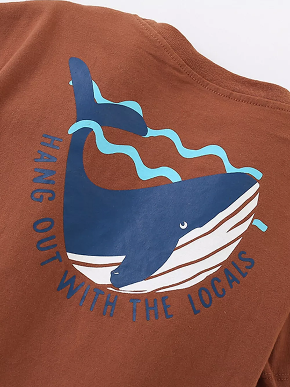 Children's Whale Round Neck Top and Shorts Set, image 3