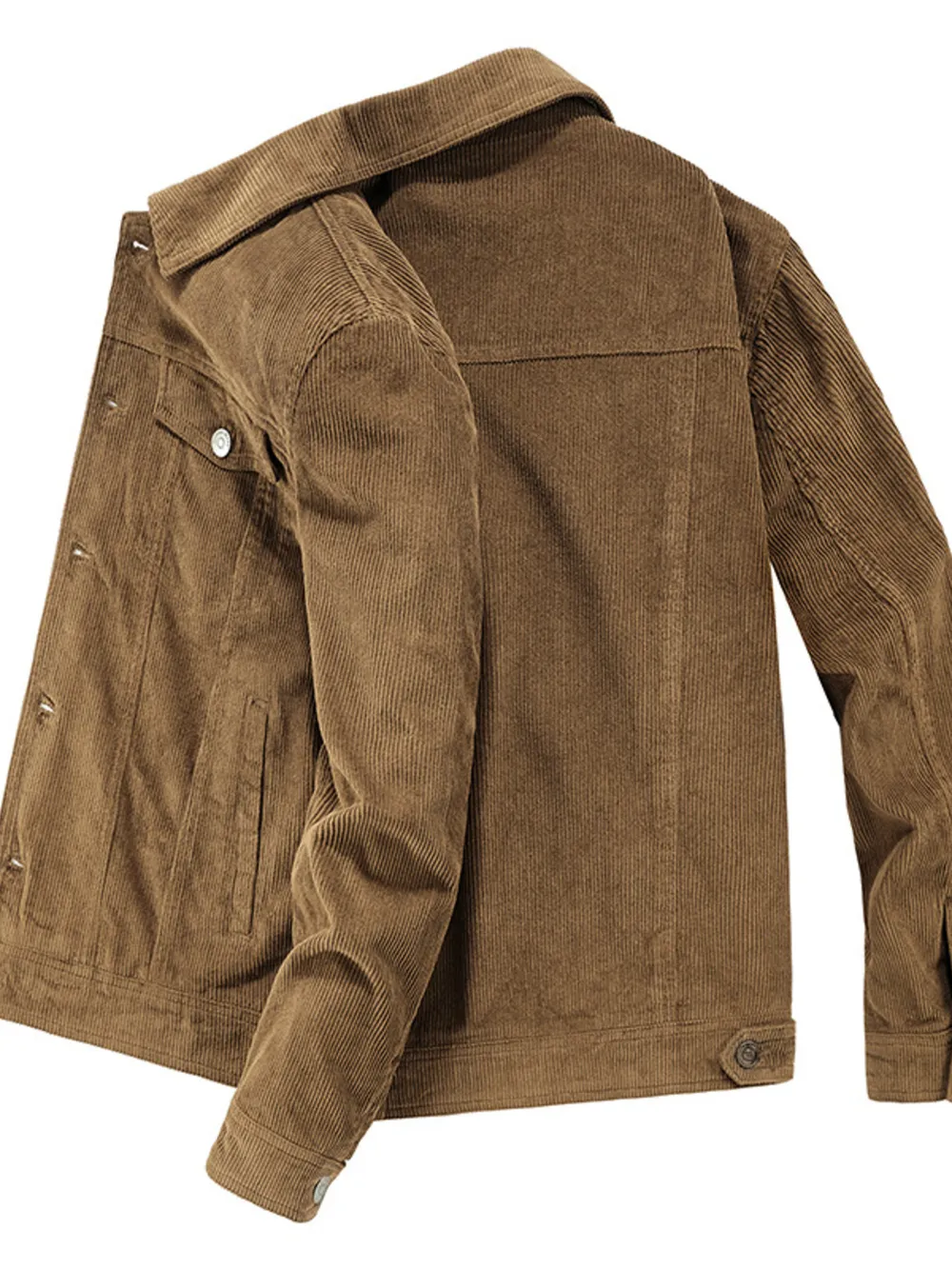 Men's Plus Size Classic Corduroy Button-Down Jacket, image 7