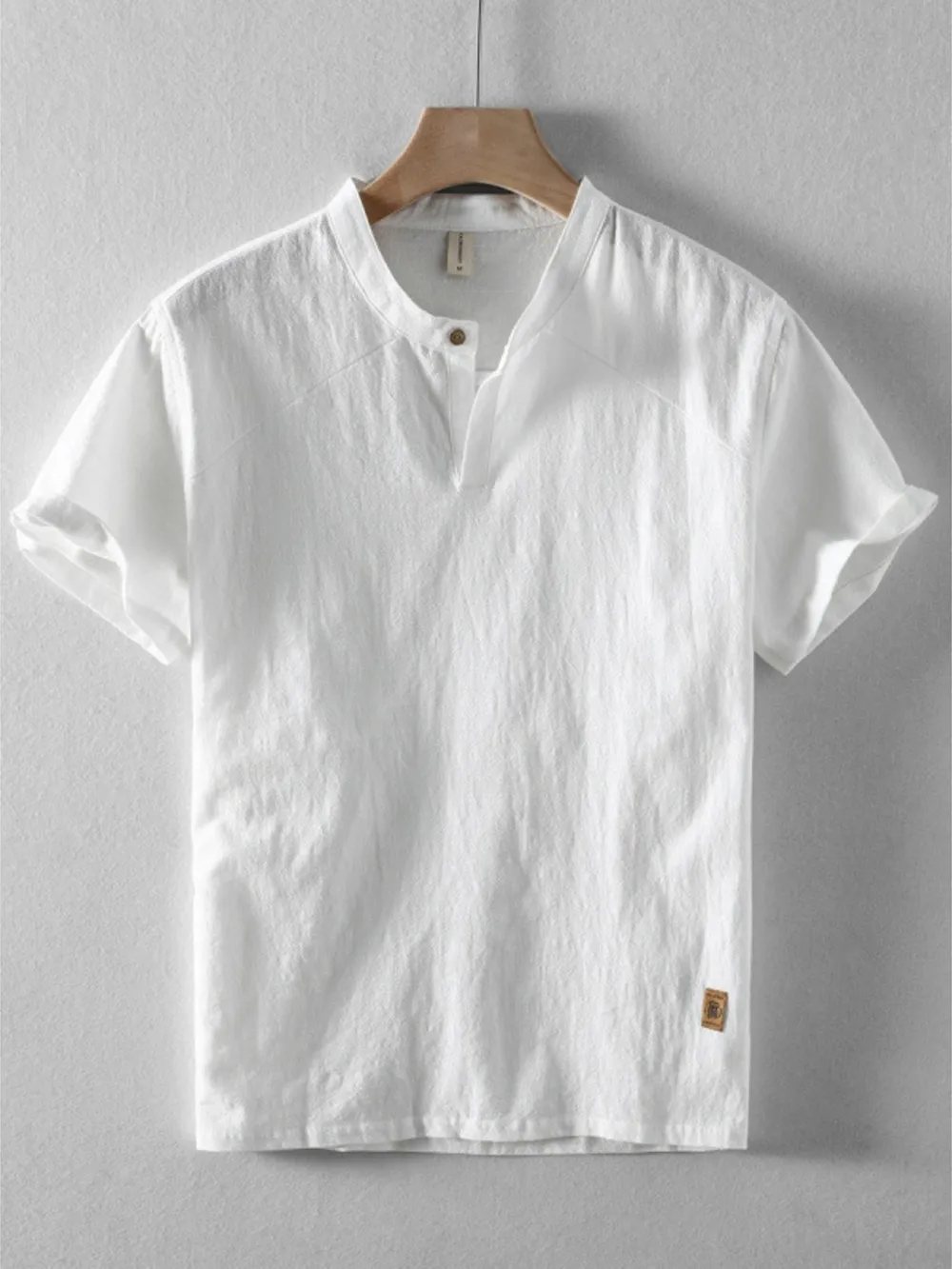 Men's Plus Size Short Sleeve Button Detail Blouse, image 9