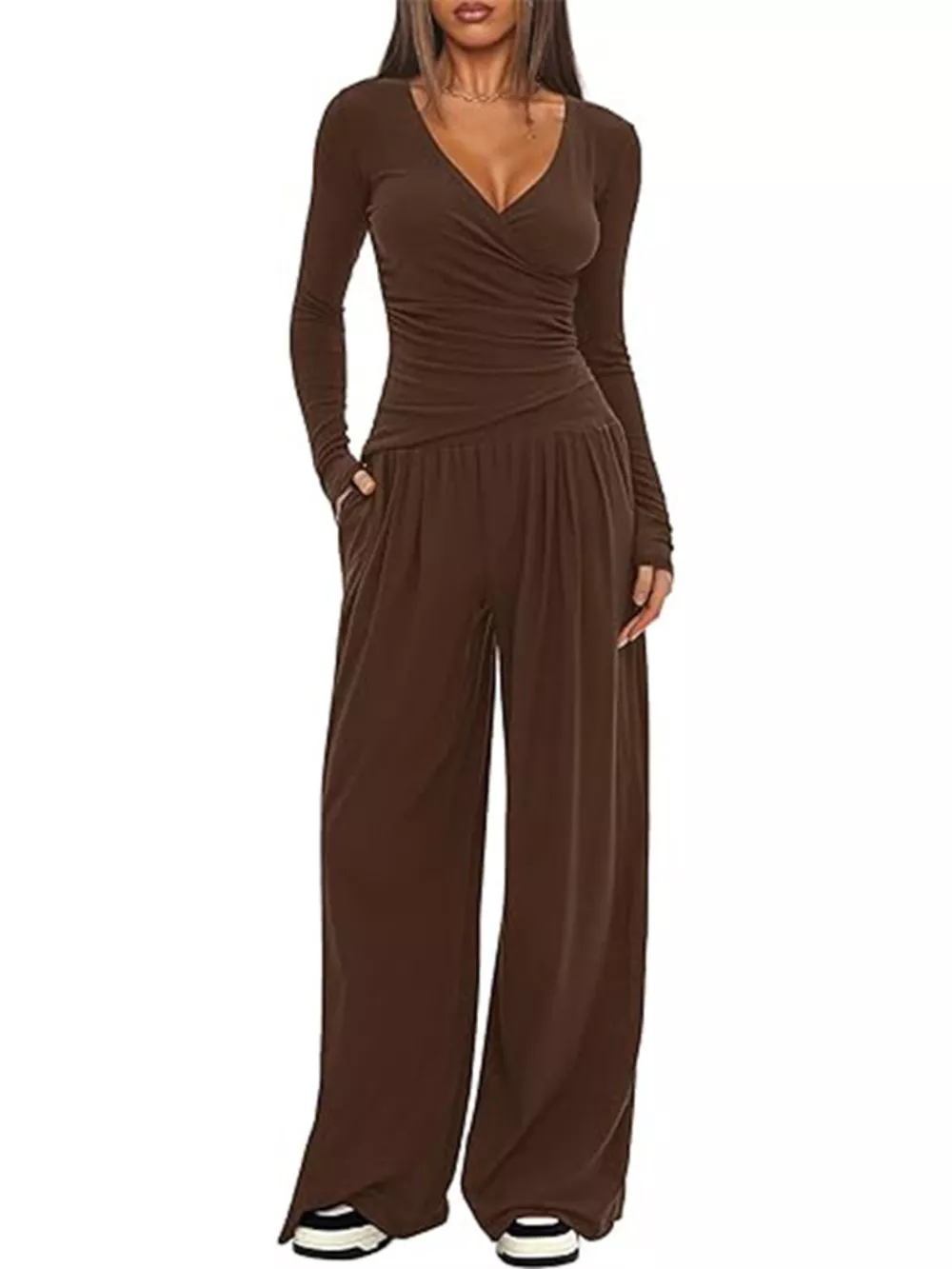 Casual Long Sleeve Top and Pants Two-Piece Set, image 2