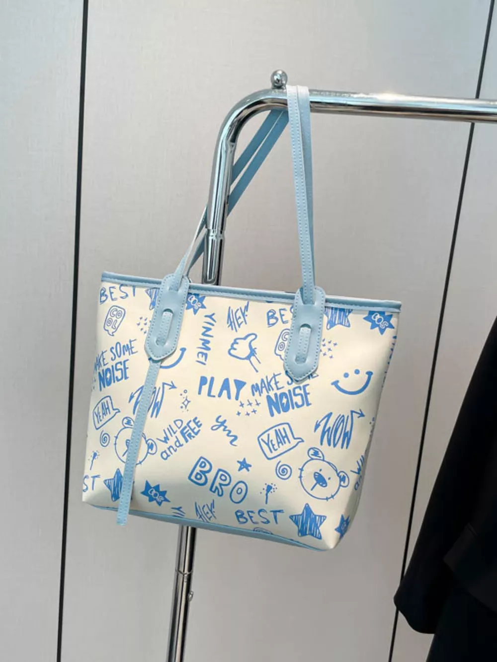 Graffiti Print Casual Tote Bag, image 13