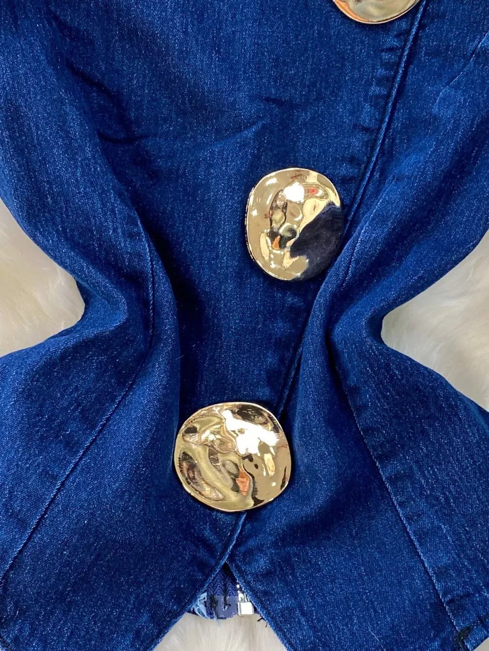 Button Detail Vest and Flare Jeans Denim Set, image 9