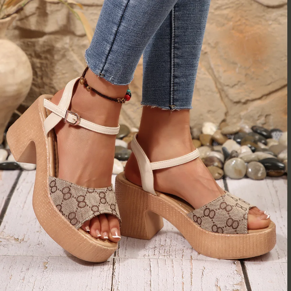 Open Toe Block Heels Sandals, image 3