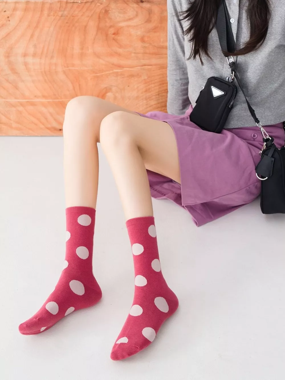 Polka Dot Mid-Calf Cotton Socks