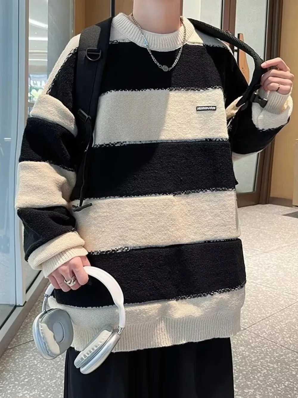 Men's Color Block Long Sleeve Sweater, image 2