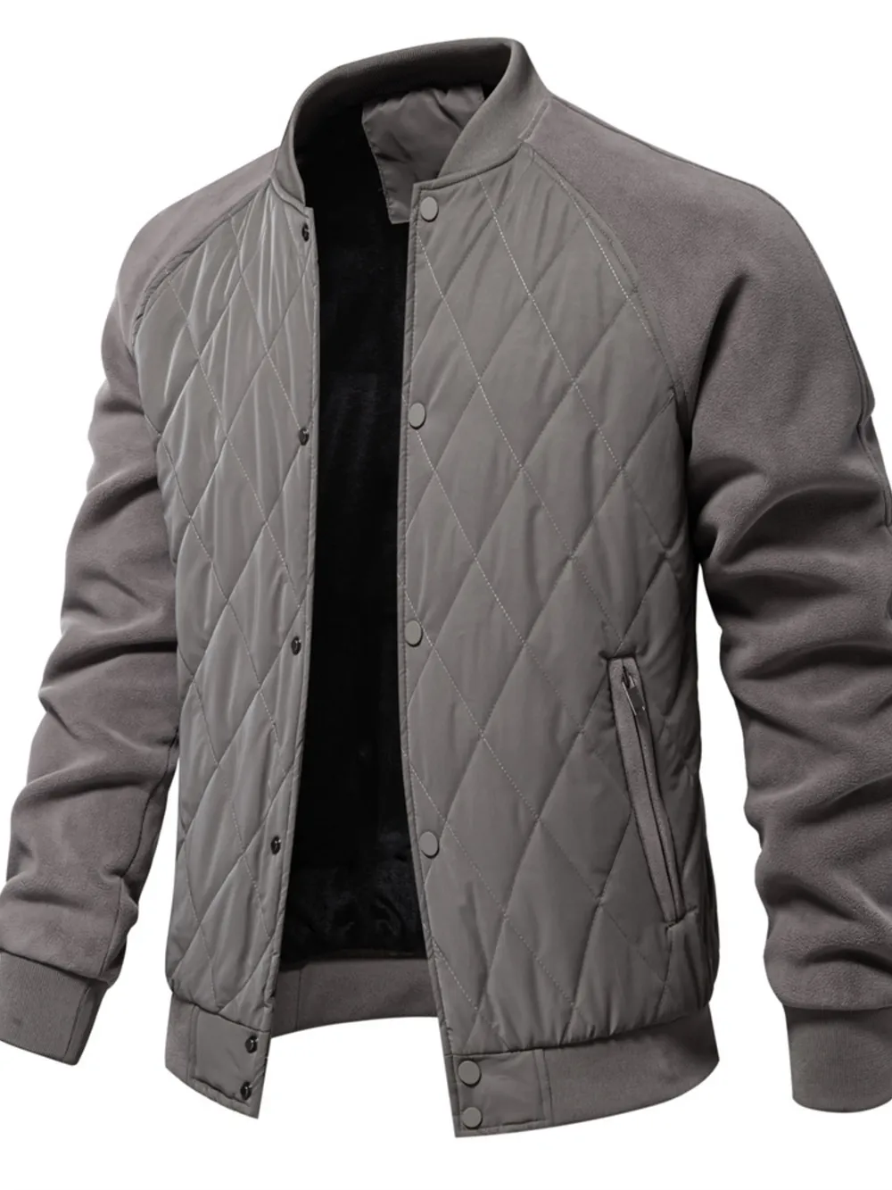 Men's Quilted Snap Down Long Sleeve Jacket, image 21