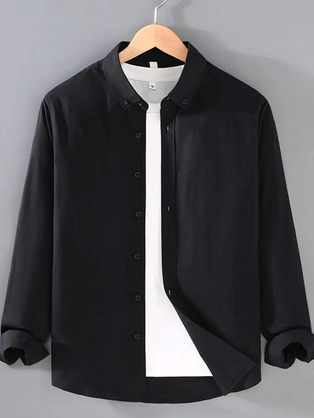 Men's Plus Size Button Up Long Sleeve Shirt, image 3