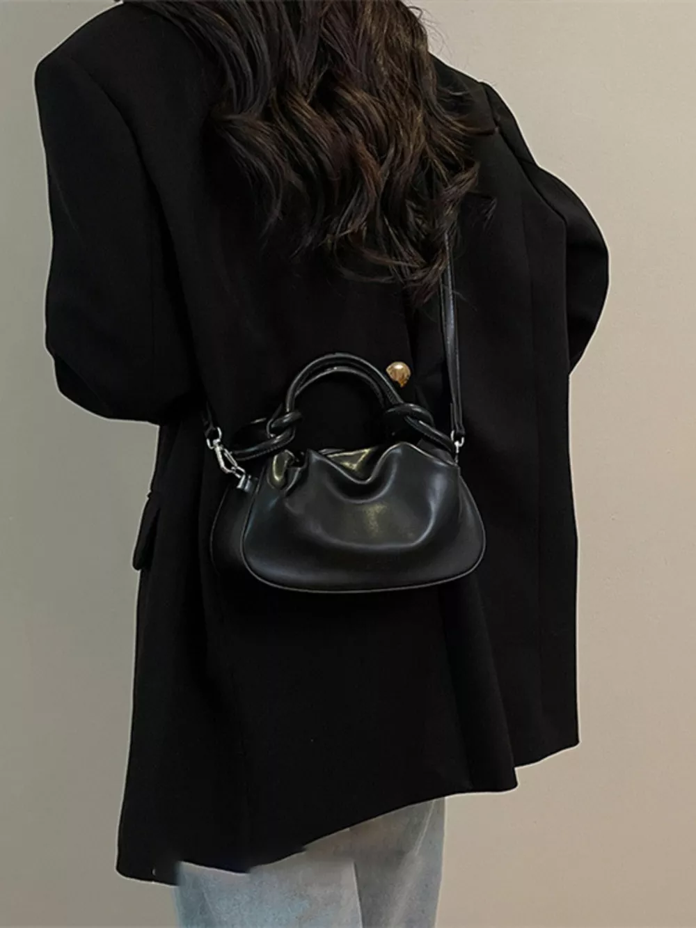 Knot Handle Ruched Crossbody Bag, image 7
