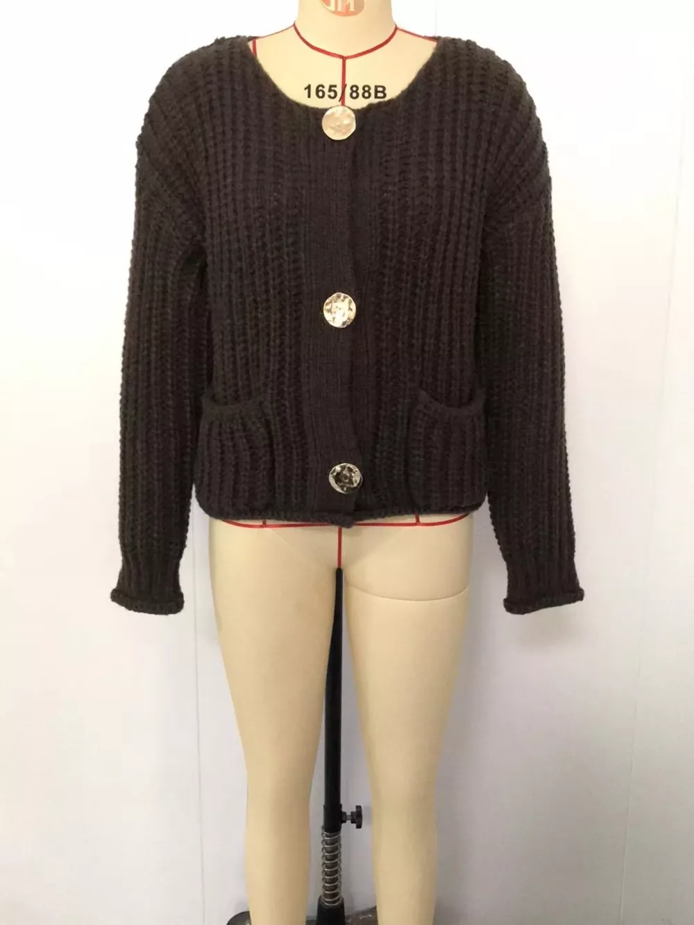 Ribbed Knit Cardigan with Gold-Tone Buttons, image 18