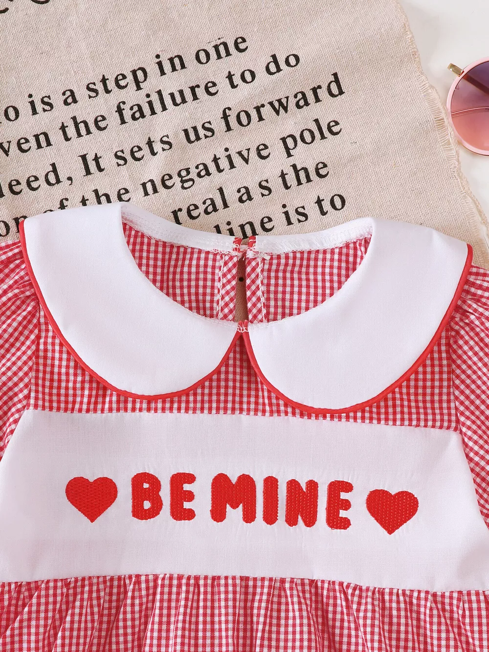 Children's Gingham 'LOVE' Top and Shorts Set, image 8