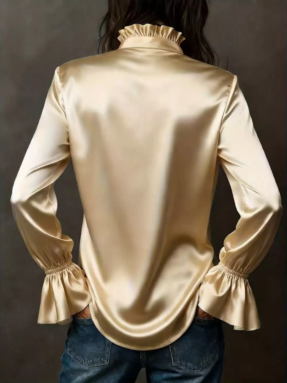 Button Up Flounce Sleeve Shirt, image 11