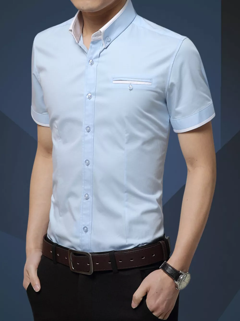 Men's Plus Size Button Up Short Sleeve Shirt, image 4