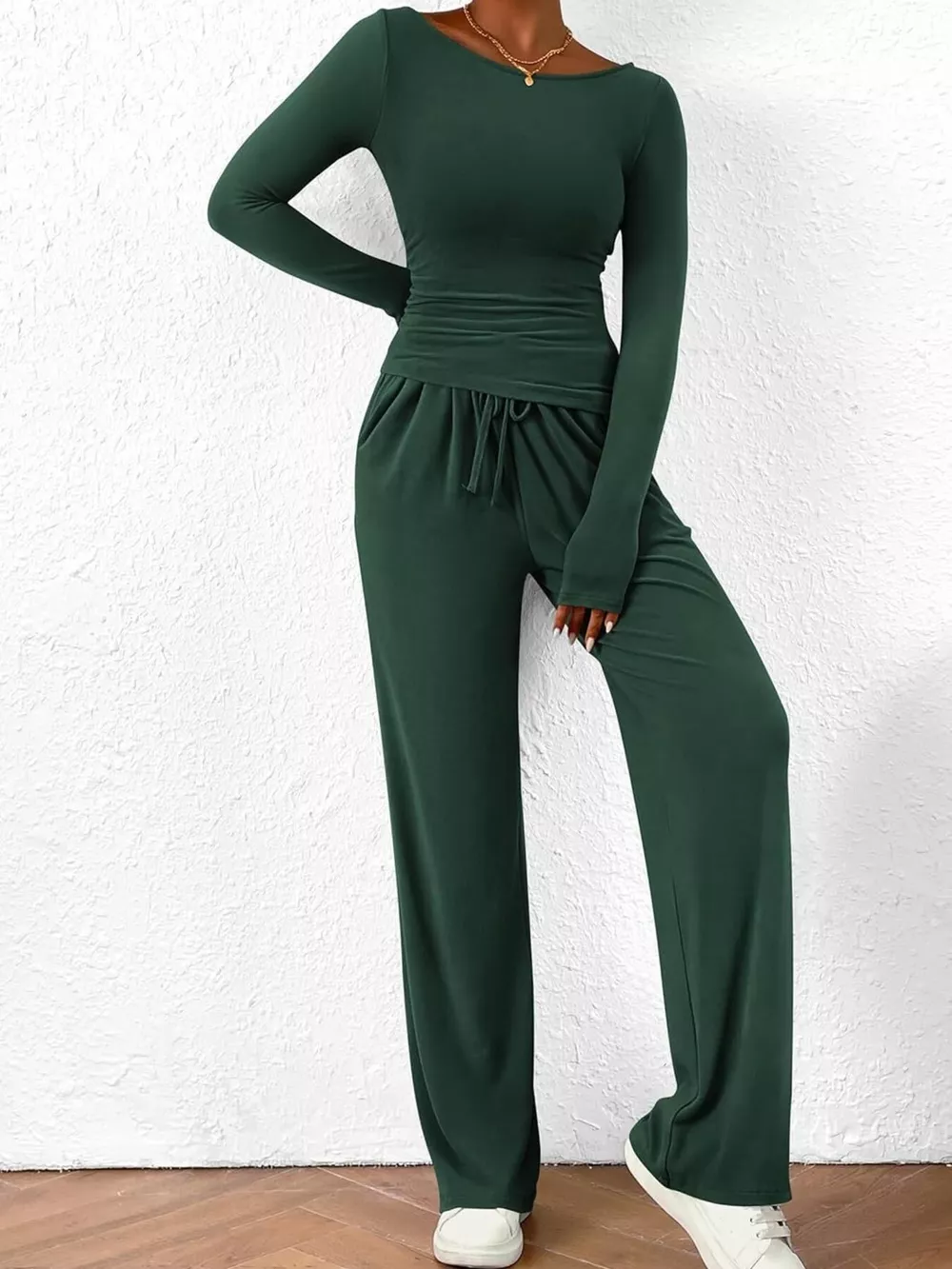 Long Sleeve Top and Wide Leg Pants Set, image 27