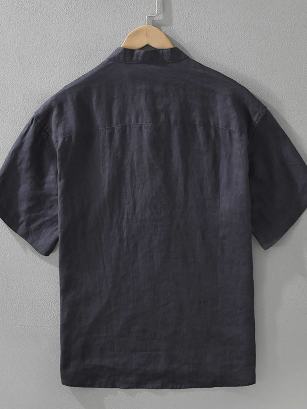 Men's Plus Size Button Detail Short Sleeve Blouse