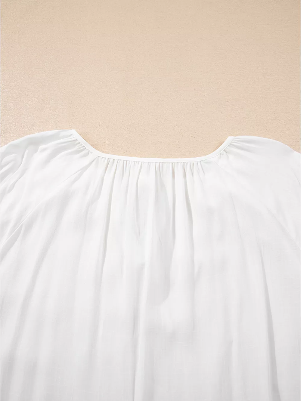 Floral Embroidered Tie Neck Blouse, image 6