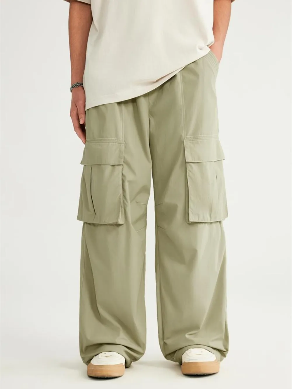 Men's Oversized Cargo Utility Wide Leg Pants