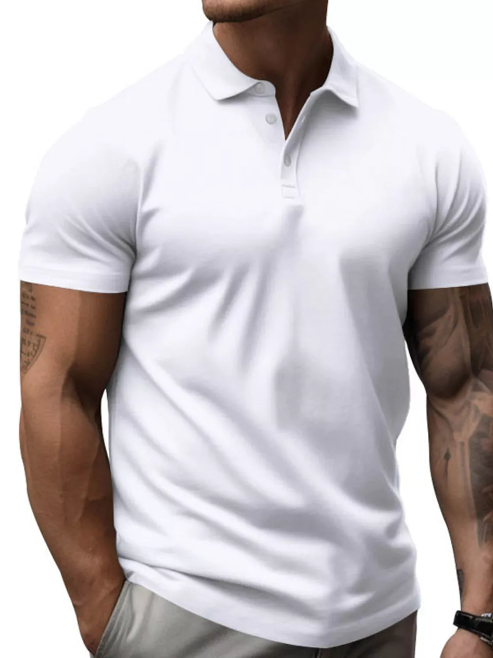Men's Full Size Slim Fit Short Sleeve Polo Plus Size, image 11