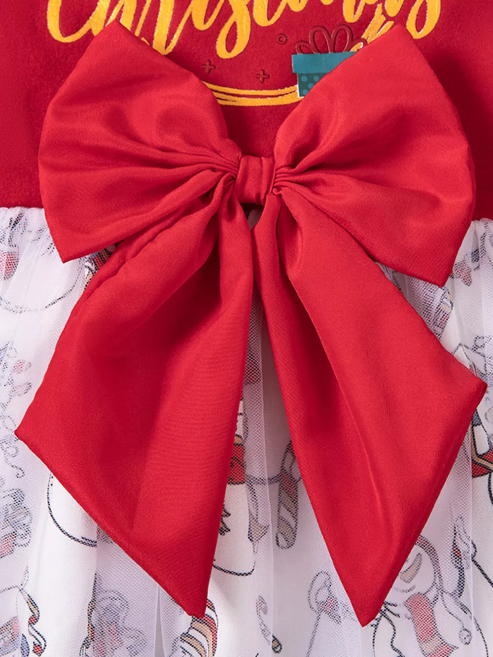 Children's Christmas Snowman Print Tulle Dress, image 4