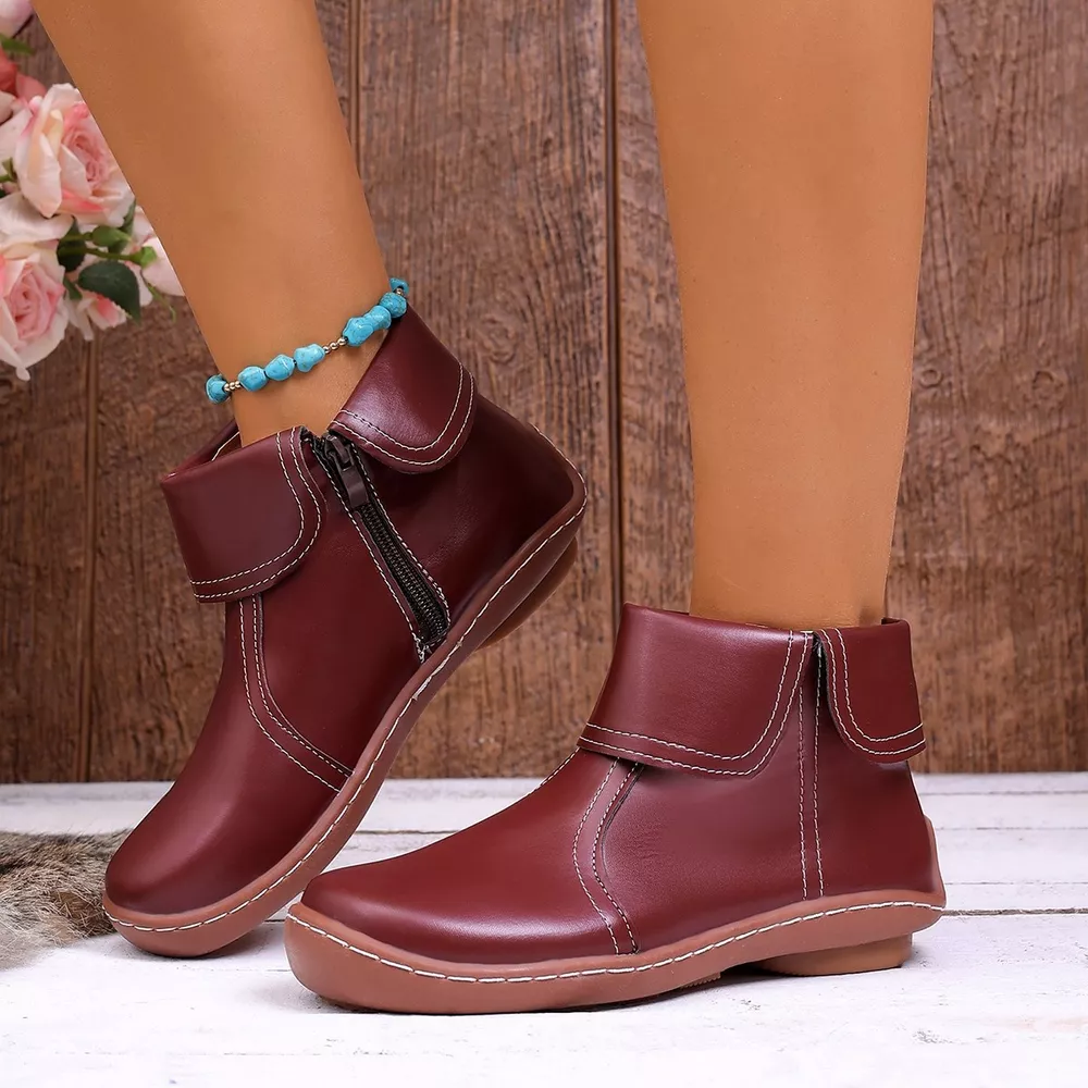 Round Toe Side Zipper Boots, image 5