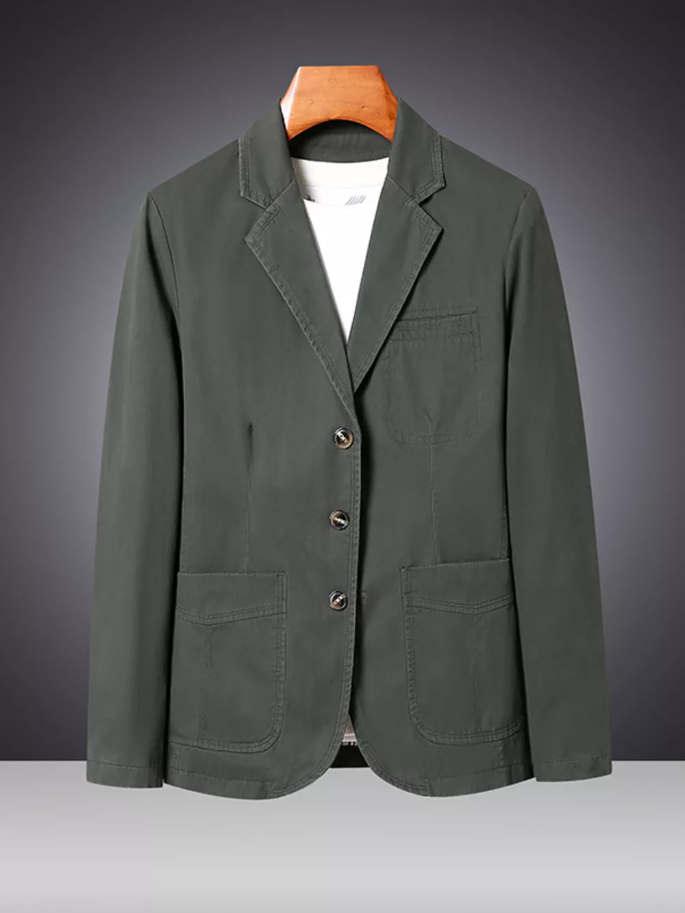 Men's Plus Size Lapel Collar Long Sleeve Blazer, image 10