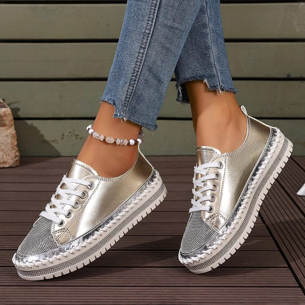 Round Toe Platform Sneakers, image 12