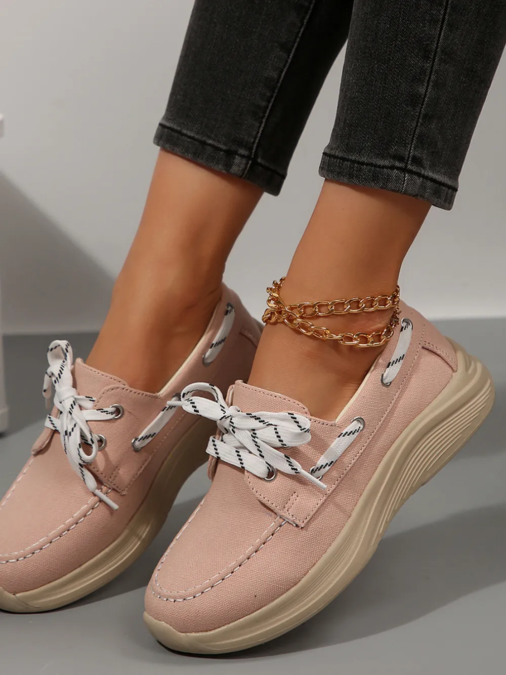 Lace Up Round Toe Sneakers, image 12