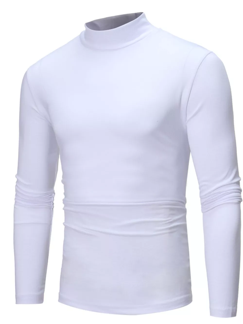 Men's Plus Size Slim Fit Mock Neck Long Sleeve T-Shirt, image 9