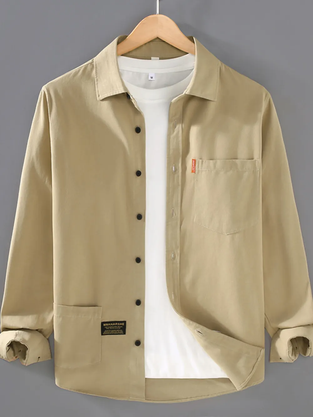 Men's Plus Size Button Up Long Sleeve Shirt, image 4