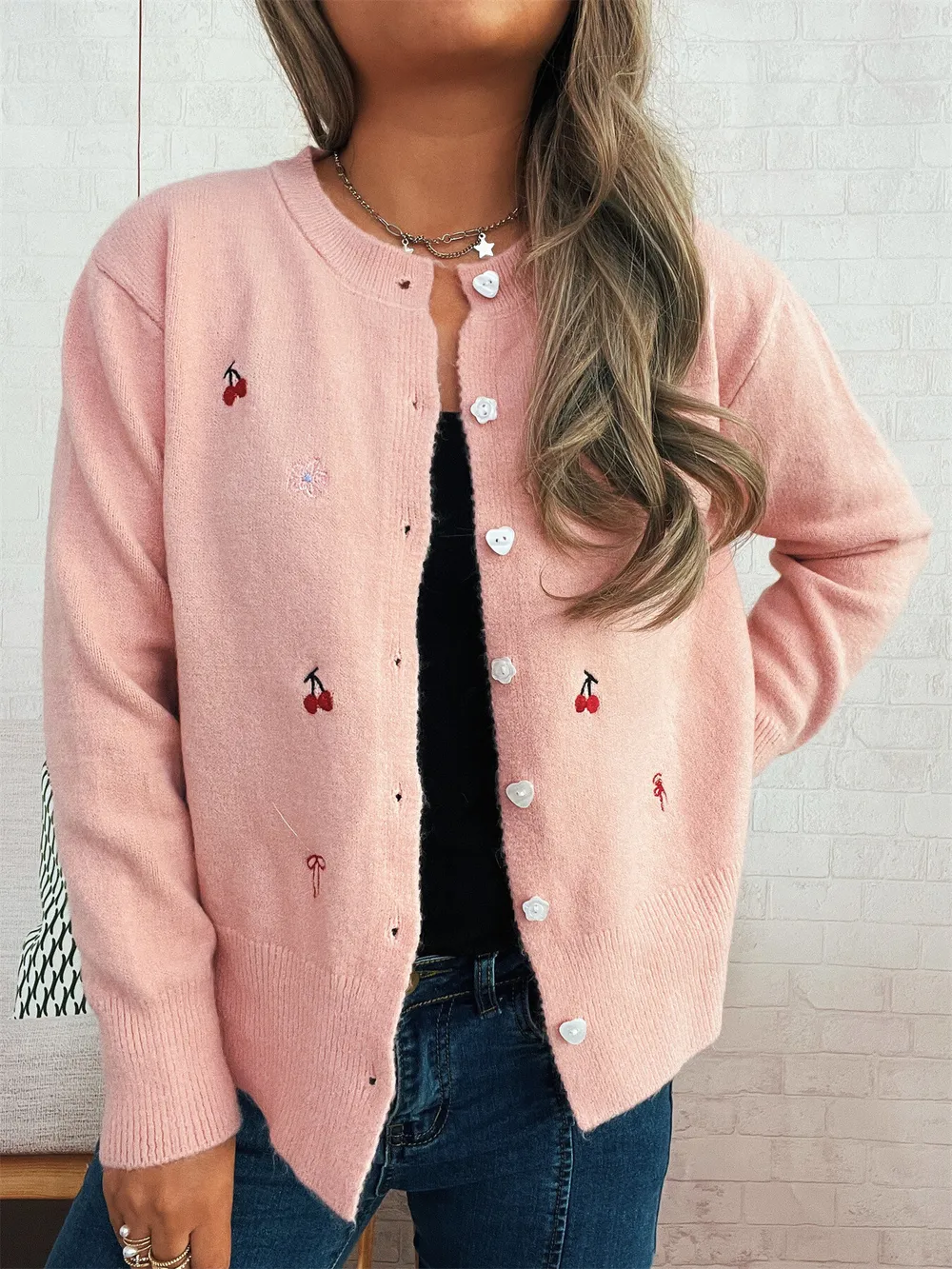 Ribbed Button-Front Knit Cardigan, image 13