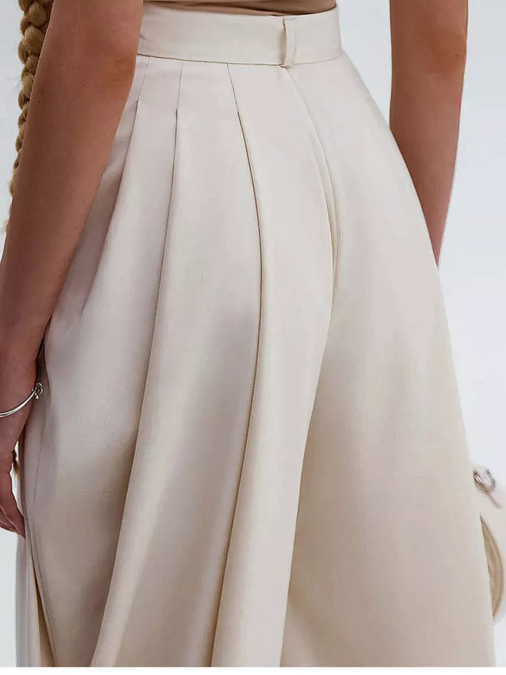 High-Waisted Pleated Drape Pants, image 4