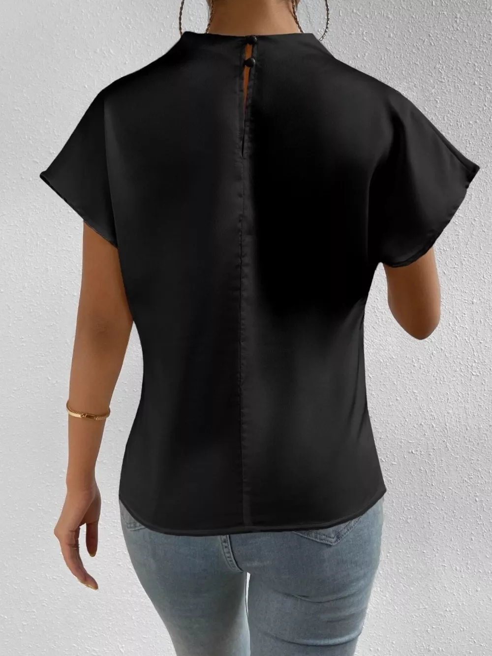 Mock Neck Satin Blouse, image 12