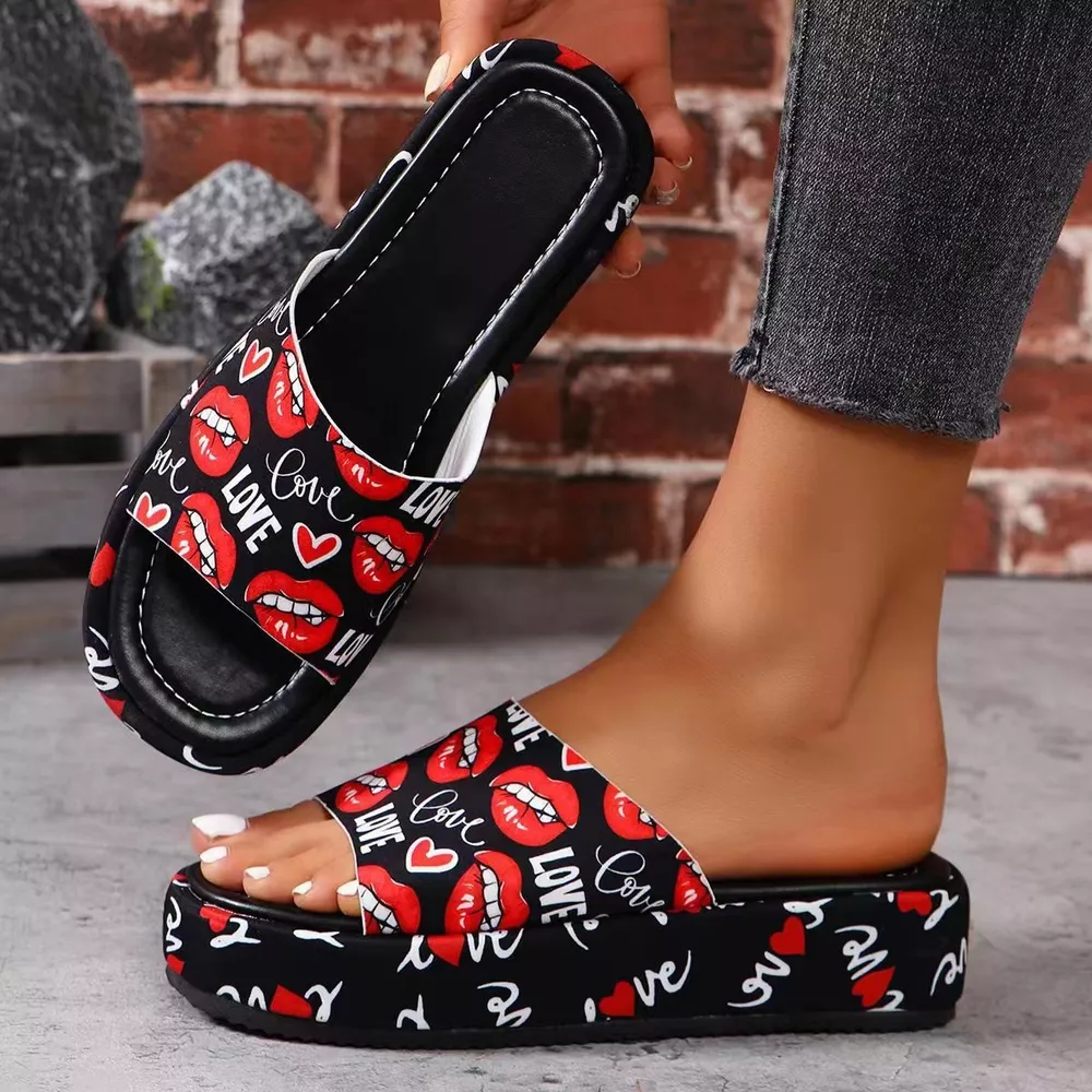 Butterfly Print Platform Sandals, image 6