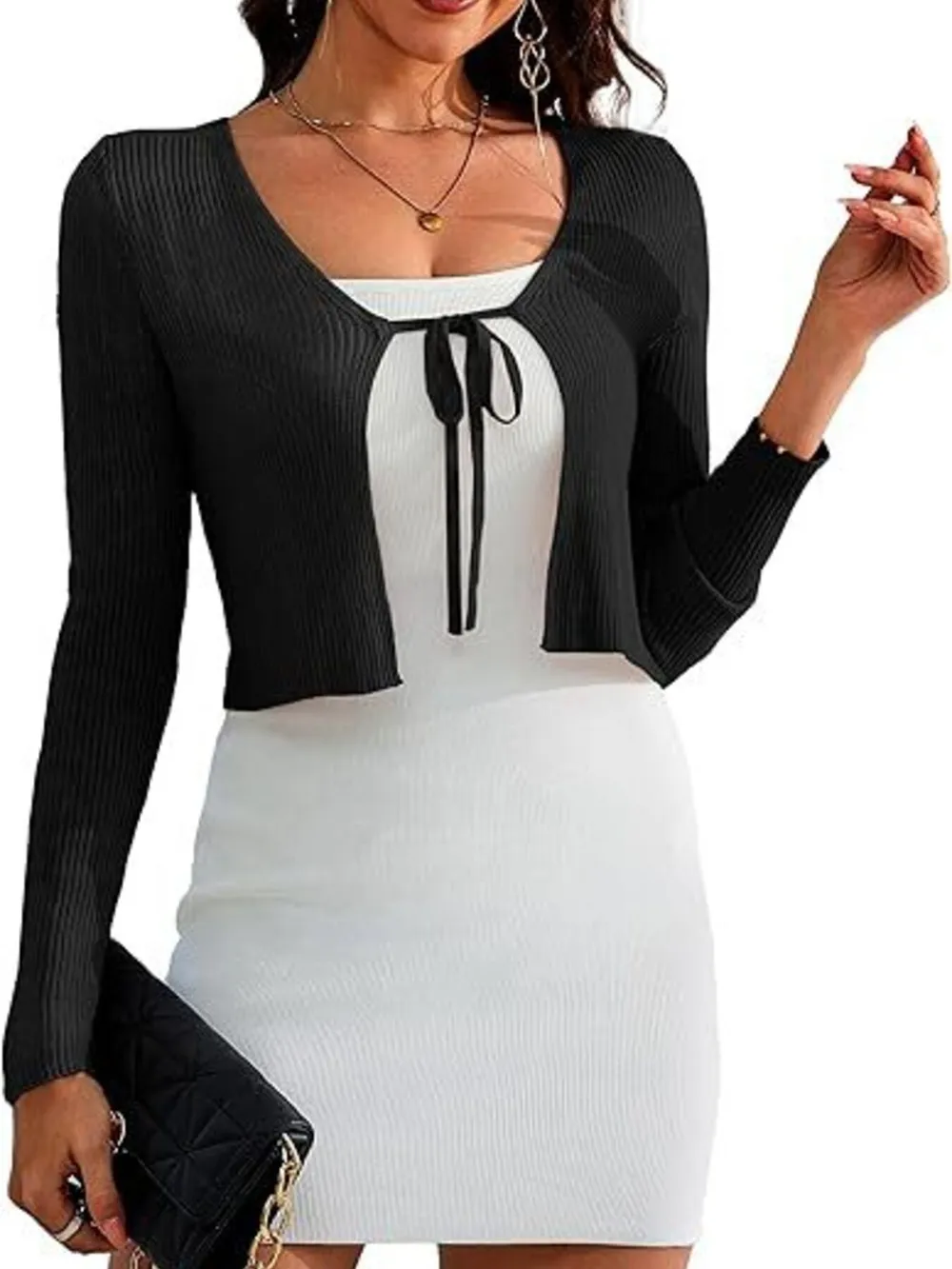 Tie-Front Long Sleeve Cardigan, image 6