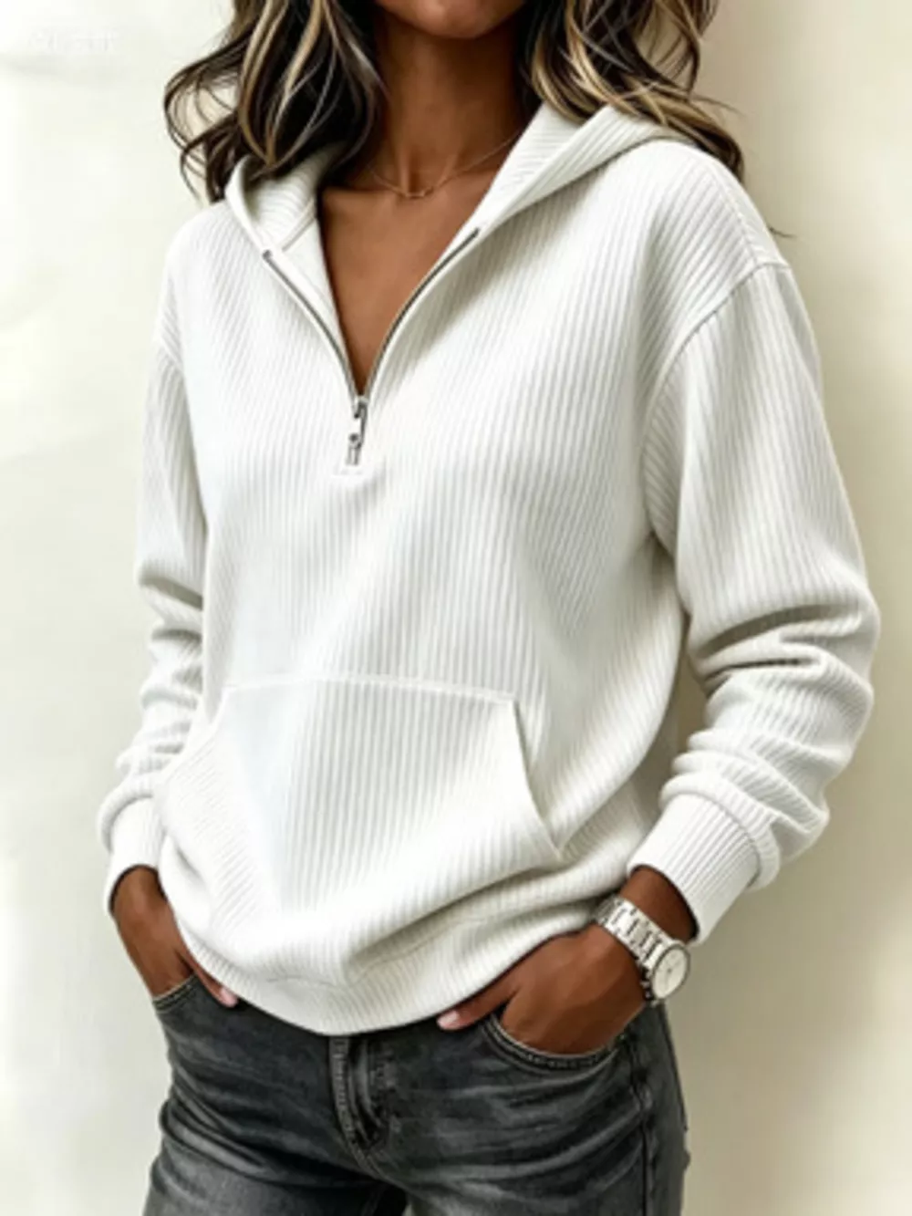 Kangaroo Pocket Half-Zip Hoodie, image 6