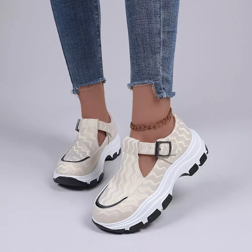 Round Toe Platform Sneakers