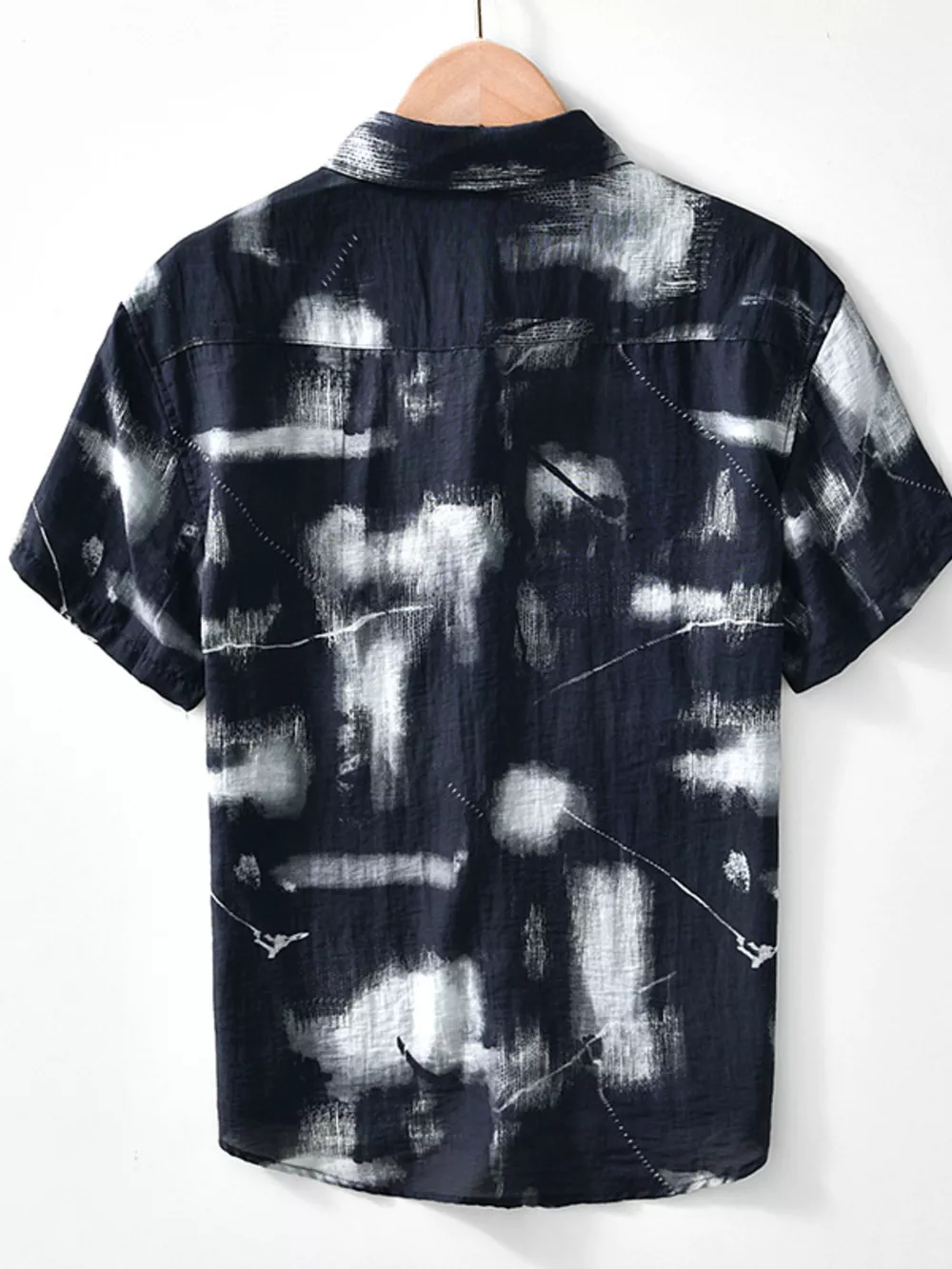 Men's Plus Size Abstract Print Short Sleeve Shirt, image 2