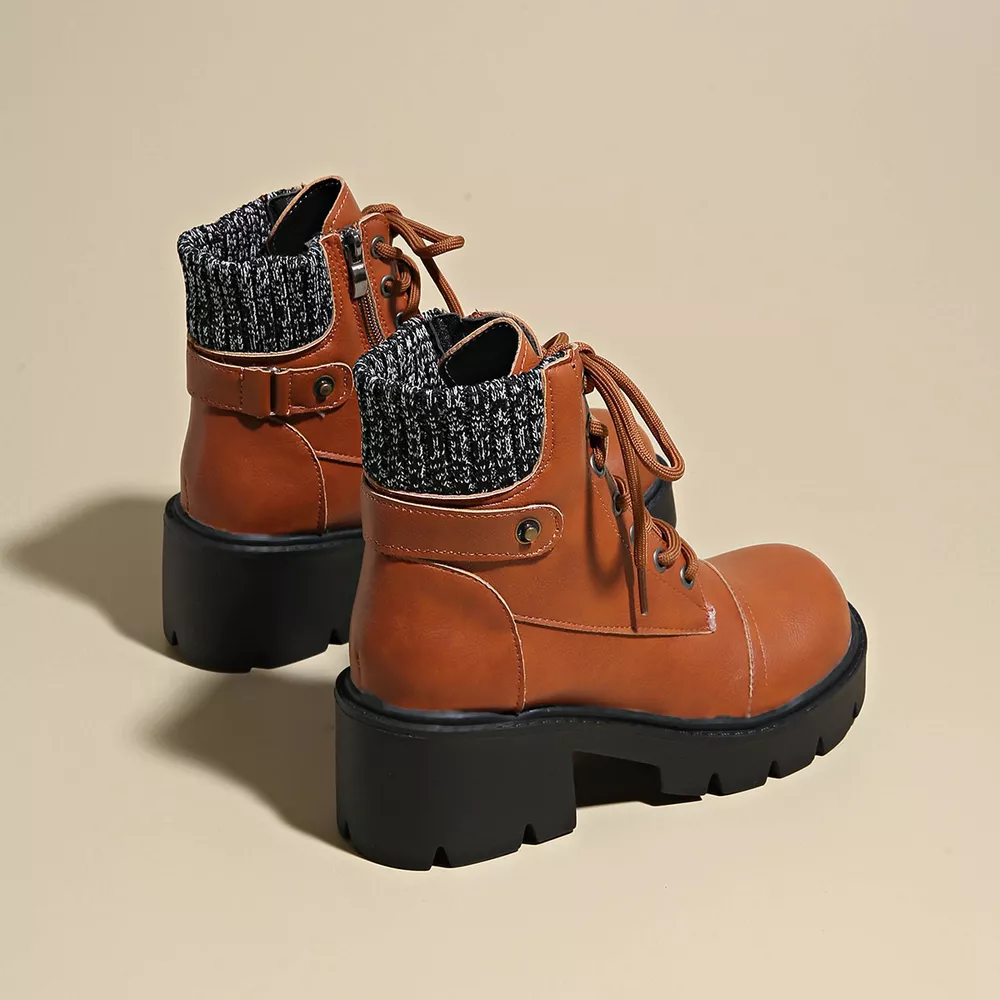 Round Toe Block Heels Boots, image 10
